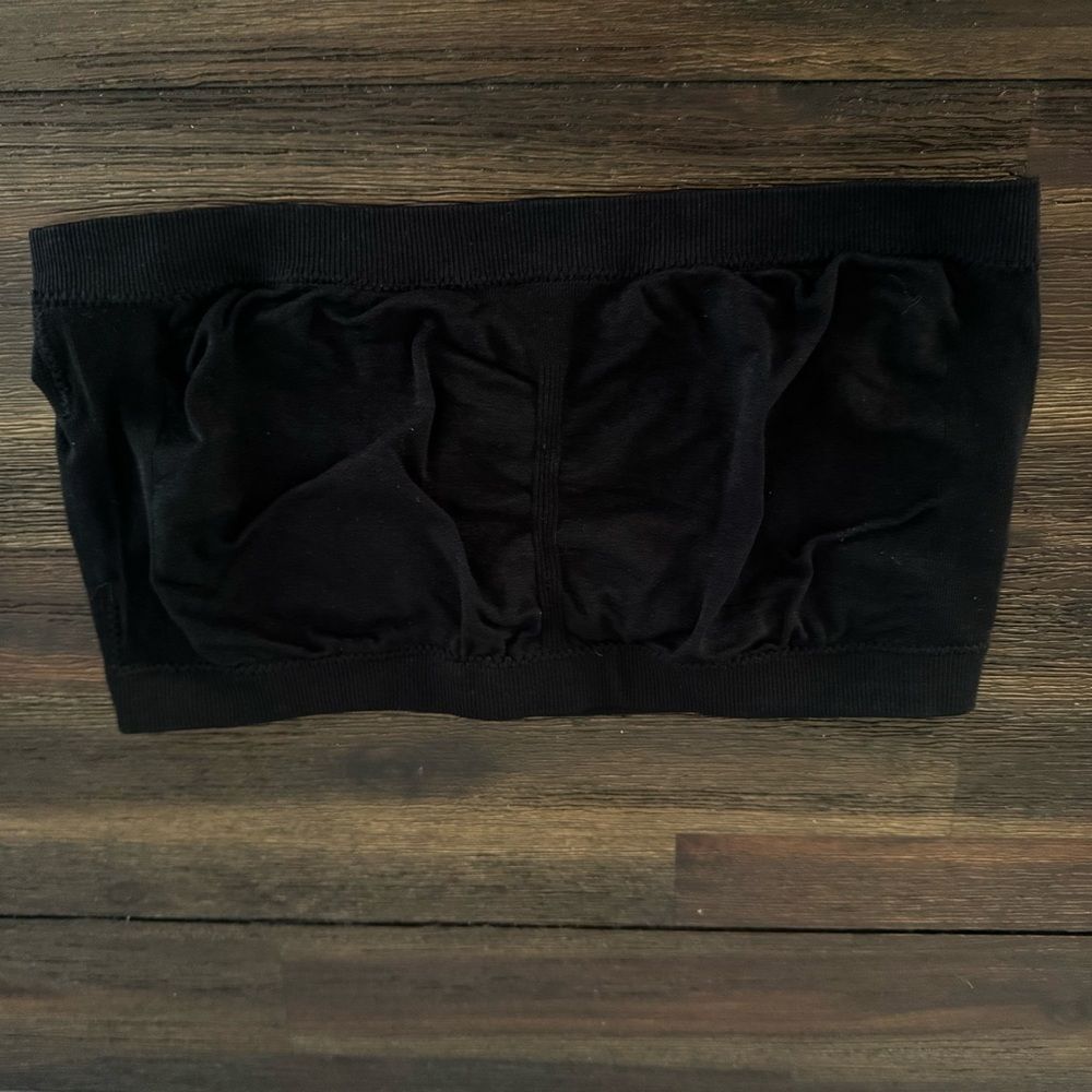 Black Bandeau Strapless Bra L